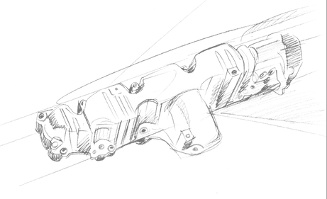 Zeichnung eines Motorteils